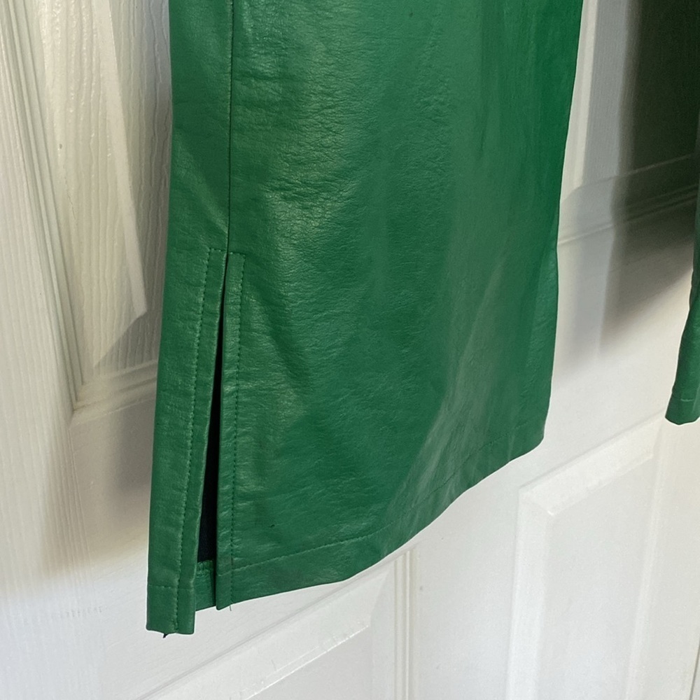 Princess Polly Vegan Leather Suki Green High-Waisted Pants - Picture 6 of 7